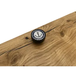 Pomello in legno ARSIA / Nero - motivo ancora