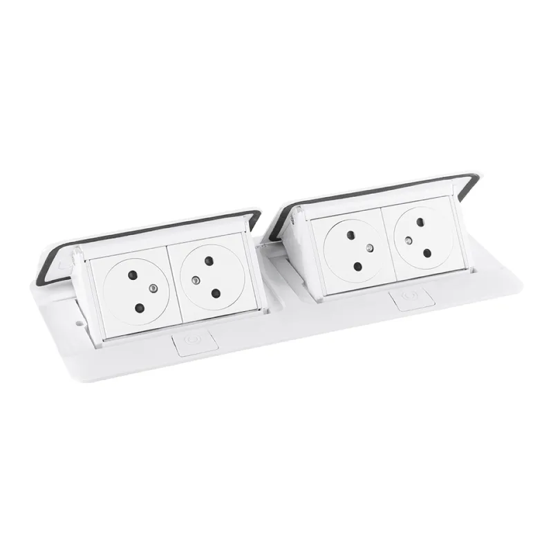 Presa elettrica a scomparsa POP-UP doppia 4x230V / Bianco opaco
