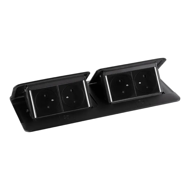 Presa elettrica a scomparsa POP-UP doppia 4x230V / Nero opaco