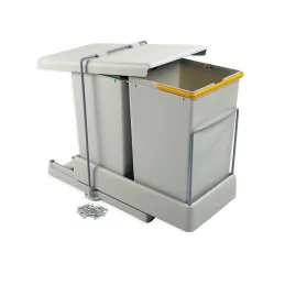 Pattumiera estraibile LOTUS 2×14 L / Grigio