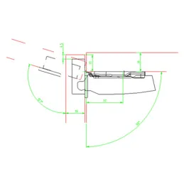 Cerniera a tazza per apertura push-to-open senza maniglia, senza ammortizzazione, 110° SENSYS