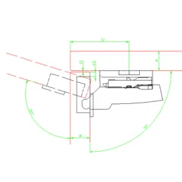 Cerniera semiapplicata con ammortizzazione per ante spesse 95° SENSYS / Silent system