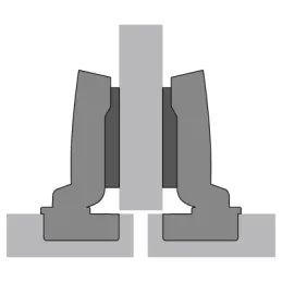 Cerniera semiapplicata con ammortizzazione per ante spesse 95° SENSYS / Silent system