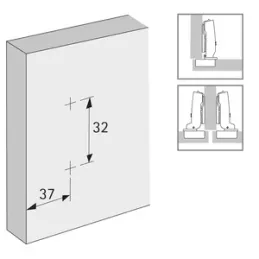 Piastrina per cerniere con viti autofilettanti HETTICH CLIP