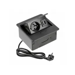 Presa elettrica a scomparsa BOX MINI 1x230V + 2xUSB A+C / Nera