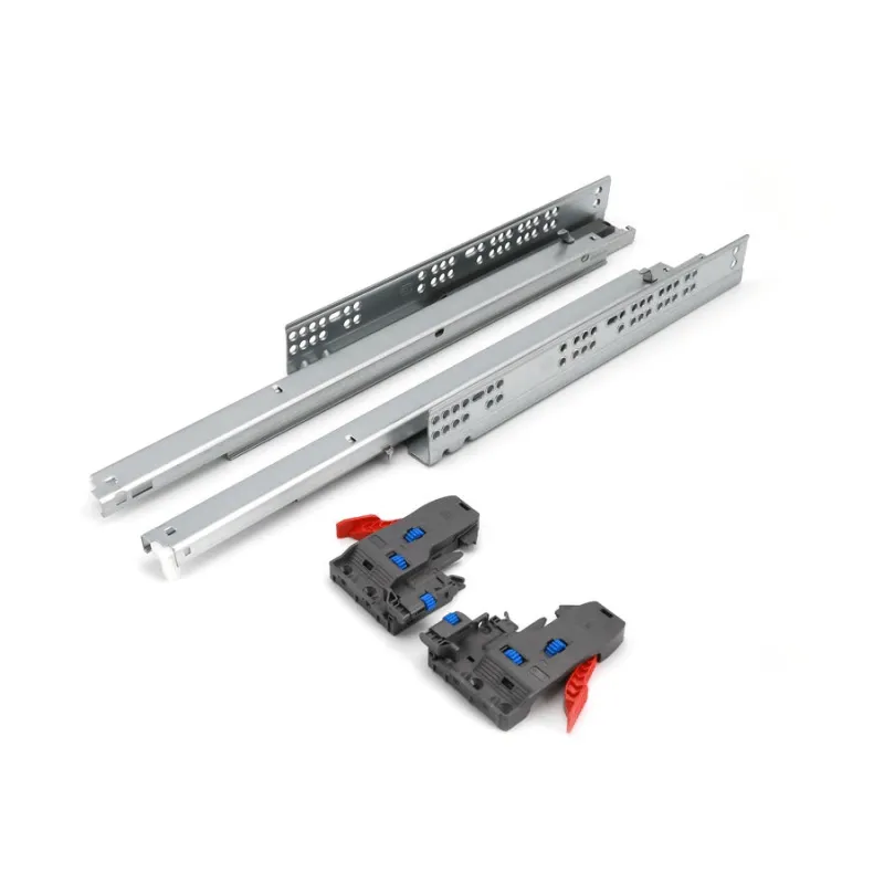 Cassetto ad estrazione totale nascosta LEVEL SLIDE WOOD con ammortizzazione e staffe / 35 kg