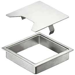 Passacavi in 2 pezzi 90 x 90 mm / Acciaio inox