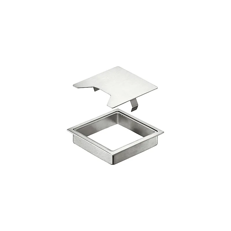 Passacavi in 2 pezzi 90 x 90 mm / Acciaio inox