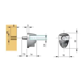 Supporto per ripiano in vetro GEON 5-6 mm / Nichel - 10 pz.