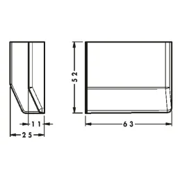 Set di coperture per ferramenta per ante a scomparsa 801 - S + D / Bianco