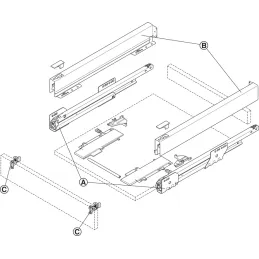 Cassetto con sponda laterale MATRIX BOX P 60 mm / Bianco