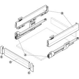 Cassetto con sponda laterale MATRIX BOX P 92 mm / Bianco