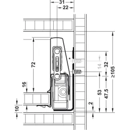 Cassetto con sponda laterale MATRIX BOX P 92 mm / Bianco
