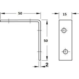 Staffa angolare di giunzione 50 x 50 mm - 10 pz / Zinco giallo