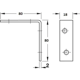 Angolare di giunzione 80 x 80 mm - 10 pz / Zinco giallo