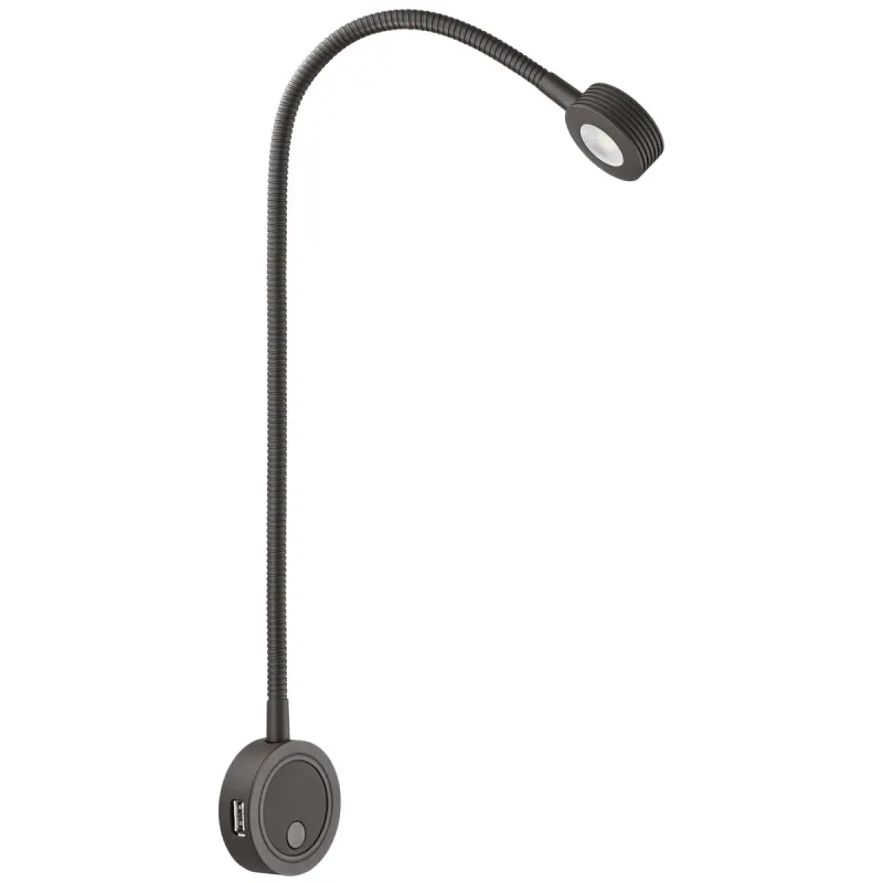 Lampada LED per mobili con ricarica USB Loox LED / Nero opaco