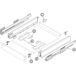 Box da cucina BLUM - Merivobox "N" / Grigio Orion