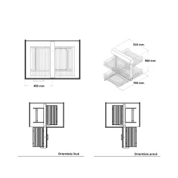 Sistema angolare in filo metallico MAGENTO / Antracite