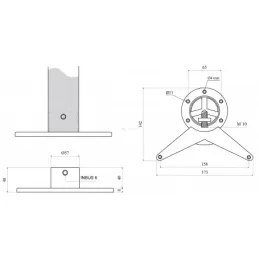 Attacco superiore per gambe da tavolo da 60 mm