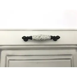 Maniglia MOET / Porcellana decorata – nero anticato