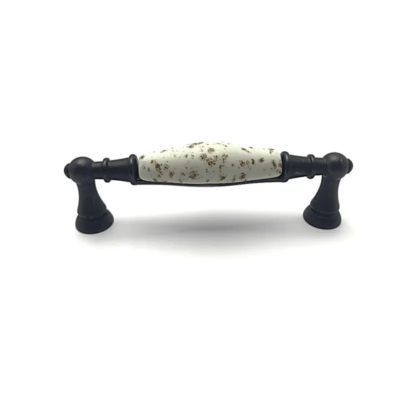 Maniglia MOET / Porcellana decorata – nero anticato