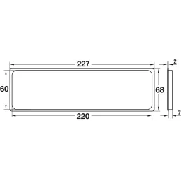 Griglia di ventilazione in PVC 227 x 68 mm / Bianca