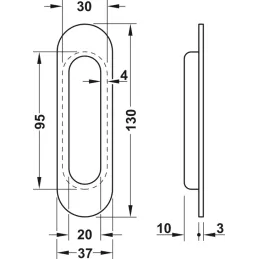 Maniglia da incasso LIONES / Acciaio inox
