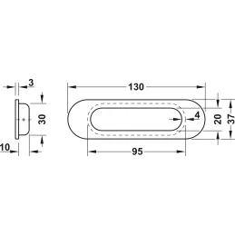 Maniglia da incasso LIONES / Acciaio inox