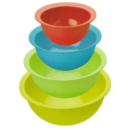 Set di ciotole colorate con colino – 4 pezzi