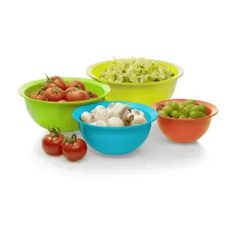 Set di ciotole colorate con colino – 4 pezzi