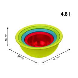 Set di ciotole colorate con colino – 4 pezzi