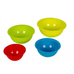 Set di ciotole colorate con colino – 4 pezzi