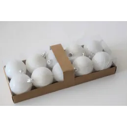 Set di palline di Natale in plastica da 50 mm – 10 pezzi / Bianco