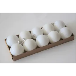 Set di palline di Natale in plastica da 50 mm – 10 pezzi / Bianco