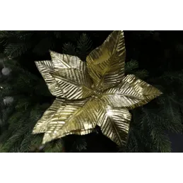 Fiore decorativo per albero di Natale VIANOČNÁ RUŽA 280 mm / Oro lucido
