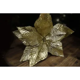 Fiore decorativo per albero di Natale VIANOČNÁ RUŽA 280 mm / Oro lucido