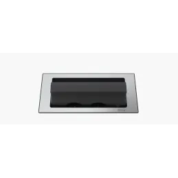 Presa elettrica a scomparsa EVOline BackFlip FRENCH + ricarica USB 1x / Effetto acciaio inox