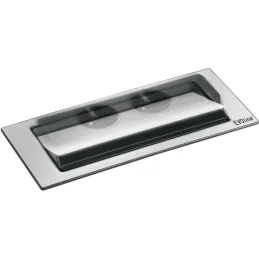 Presa elettrica a scomparsa EVOline BackFlip FRENCH + ricarica USB 1x / Effetto acciaio inox