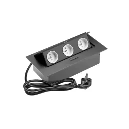 Presa elettrica a scomparsa GEMINO 3x230V / Nera
