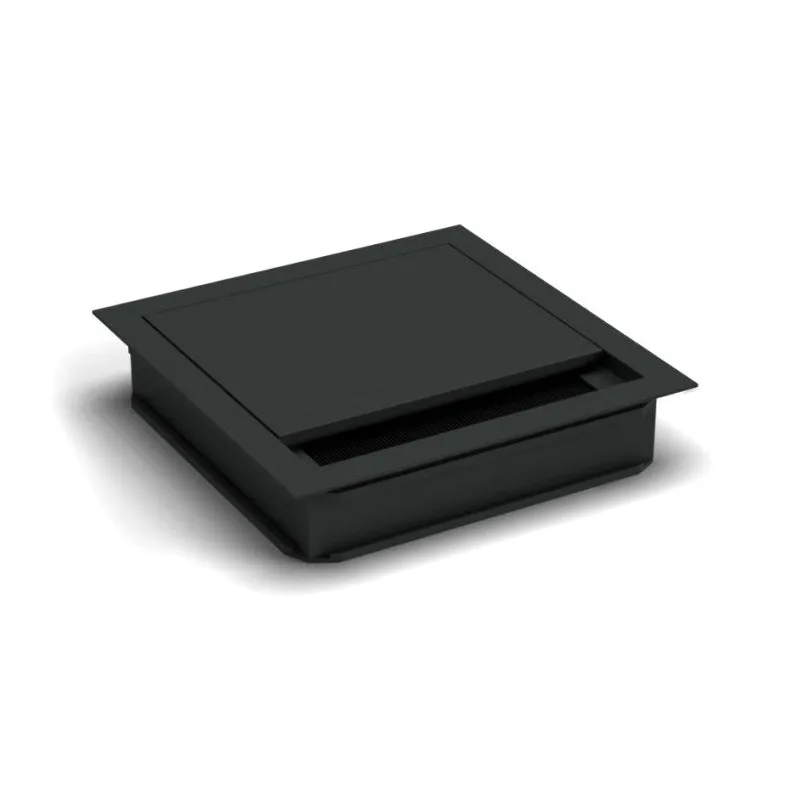 Passacavi VIDAL 120 x 120 mm con ammortizzatore / Nero