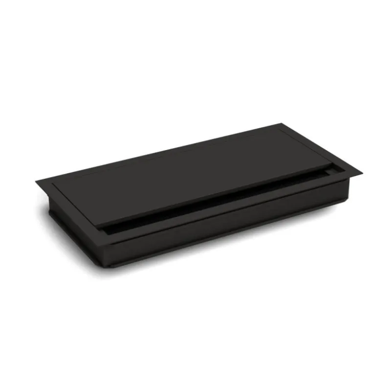 Passacavi VIDAL 240 x 120 mm con sistema di ammortizzazione / Nero