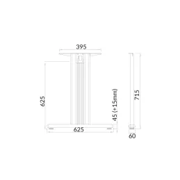 Gamba della struttura del tavolo Desk Bar TEMPO T 600 / grigio