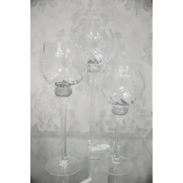 Set di portacandele con gambo EXCLUSIVE / Trasparente