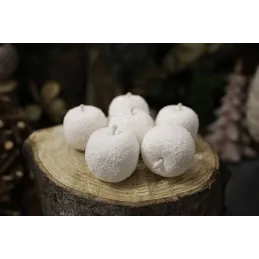 Set di mele decorative da 70 mm – 6 pezzi / Bianco