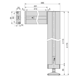 Sistema modulare per guardaroba ZERO 2115 mm - 2 montanti / Nero opaco