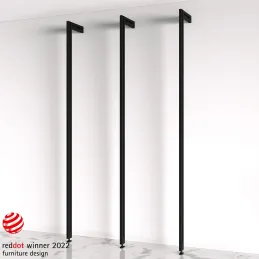Sistema modulare per guardaroba ZERO 2115 mm - 3 montanti / Nero opaco