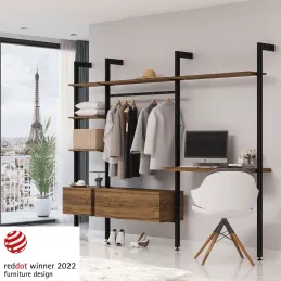 Montante per sistema modulare per guardaroba ZERO / Nero opaco