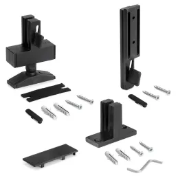 Set di supporti per montante per il sistema modulare per guardaroba ZERO / Nero opaco