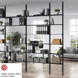 Set di supporti da soffitto per il sistema modulare per guardaroba ZERO / Nero opaco