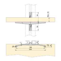Set di supporti per ripiano in legno per il sistema modulare per armadi ZERO / Nero opaco